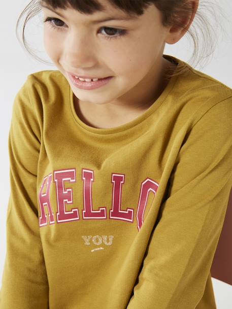 Mädchen Shirt mit Messageprint BASIC Oeko-Tex - bronze+graublau+rosenholz+violett - 1
