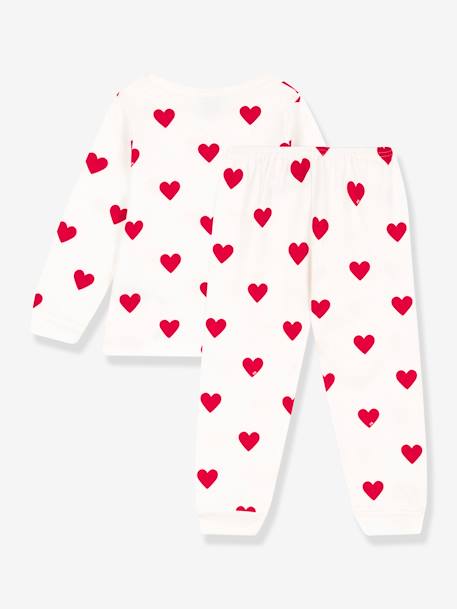 Kinder Schlafanzug mit Herzen PETIT BATEAU, Sweatware - weiß bedruckt - 2
