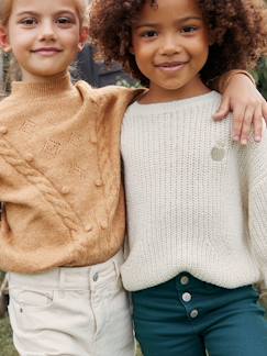Maedchenkleidung-Mädchen Pullover mit Zopfmuster