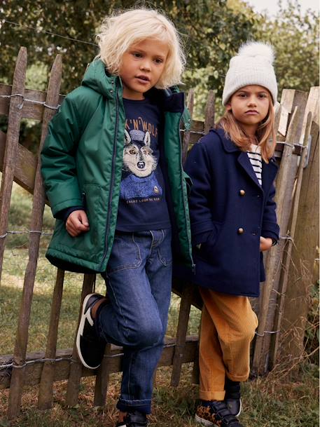 Jungen Winterjacke mit Kapuze - grün - 9