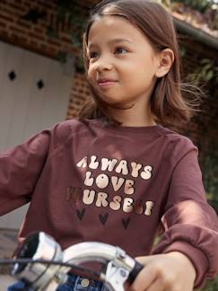 Maedchenkleidung-Mädchen Shirt mit Glanz-Schrift, A-Linie