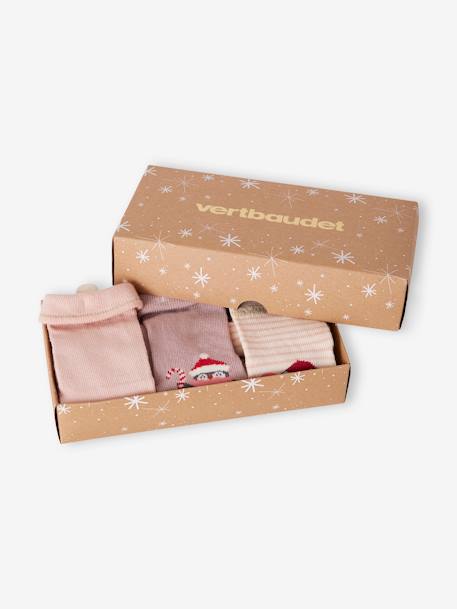 Mädchen Baby Weihnachts-Geschenkset Socken Oeko-Tex - altrosa - 5