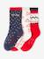 Mädchen Weihnachts-Geschenkset: 3er-Pack Socken Oeko-Tex - rot - 3