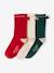 Mädchen Weihnachts-Geschenkset: 3er-Pack Socken mit Schleife - rot - 3