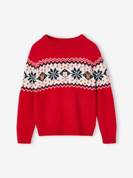Kinder Weihnachts-Pullover Capsule Collection FAMILIE Oeko-Tex - rot - 1