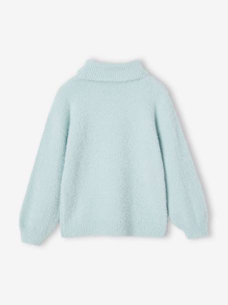 Mädchen Rollkragenpullover - himmelblau+wollweiß - 3