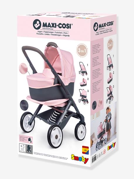 Puppenkinderwagen, 3-in-1-Kombi-Kinderwagen Maxi Cosi SMOBY - grün+rosa - 9