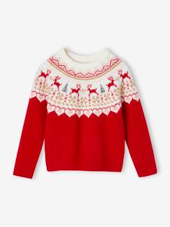 Maedchenkleidung-Pullover, Strickjacken & Sweatshirts-Pullover-Mädchen Weihnachtspullover, Jacquardstrick
