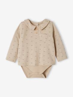 Babymode-Shirts & Rollkragenpullover-Shirts-Langärmeliger Baby Shirtbody mit Polokragen