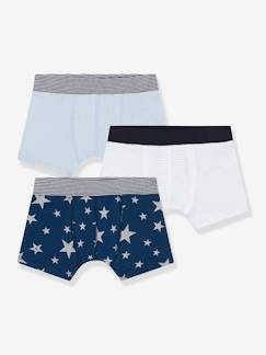 Jungenkleidung-Unterwäsche & Socken-3er-Pack Jungen Boxershorts mit Sternen PETIT BATEAU