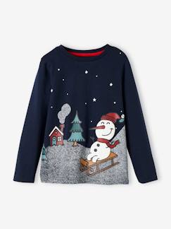Jungenkleidung-Weihnachtliches Jungen Shirt mit Schneemann