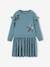 Festliches Mädchen 2-in-1-Kleid: Pailletten und Plisseerock aus Samt - graublau+zartrosa - 1