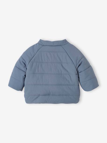 Baby Winterjacke mit abnehmbarer Kapuze, Recycling-Polyester - graublau - 8