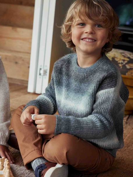 Jungen Pullover mit Farbverlauf - grau meliert - 6