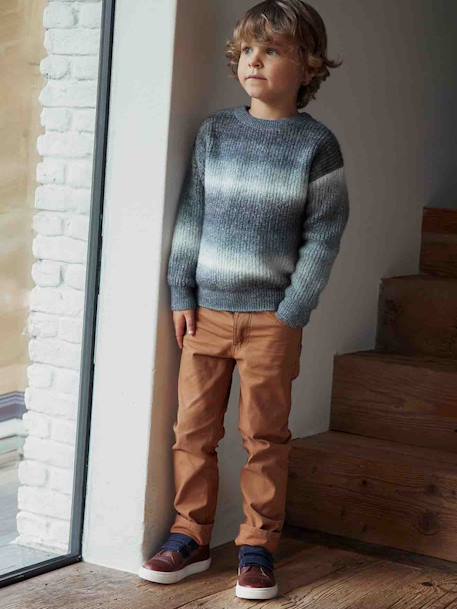 Jungen Pullover mit Farbverlauf - grau meliert - 5