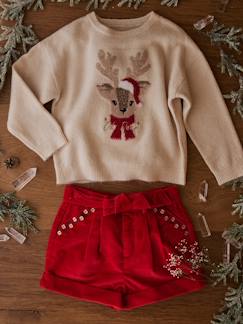 Maedchenkleidung-Pullover, Strickjacken & Sweatshirts-Mädchen Geschenk-Set: Weihnachtspullover & 2 Haargummis