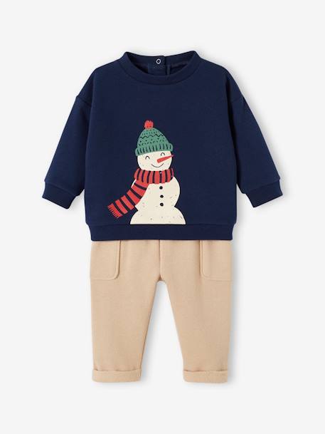 Baby Weihnachts-Geschenkset: Sweatshirt & Baggyhose - marine - 7