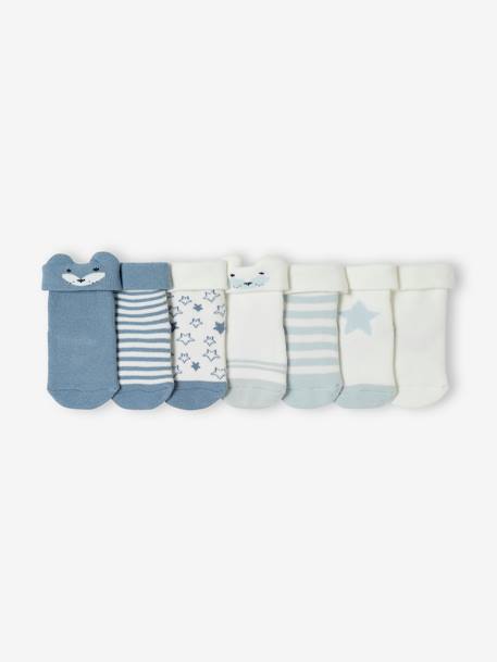 7er-Pack Baby Socken mit Stern und Fuchs BASIC Oeko-Tex - blau - 2