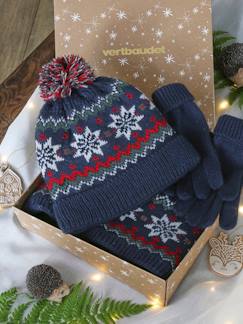 Jungenkleidung-Accessoires-Jungen Weihnachts-Geschenkset: Mütze, Handschuhe & Rundschal
