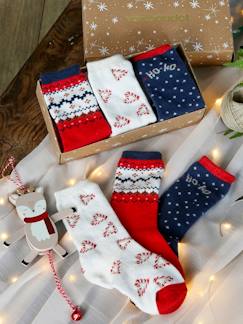 Mädchen Weihnachts-Geschenkset: 3er-Pack Socken Oeko-Tex -  - [numero-image]