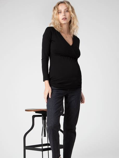 Nachhaltiges Shirt für Schwangerschaft & Stillzeit ESTELLE LS ENVIE DE FRAISE - schwarz - 3