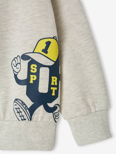 Jungen Sport-Sweatshirt mit Print Oeko-Tex - weiß meliert - 3