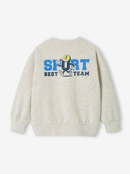 Jungen Sport-Sweatshirt mit Print Oeko-Tex - weiß meliert - 2