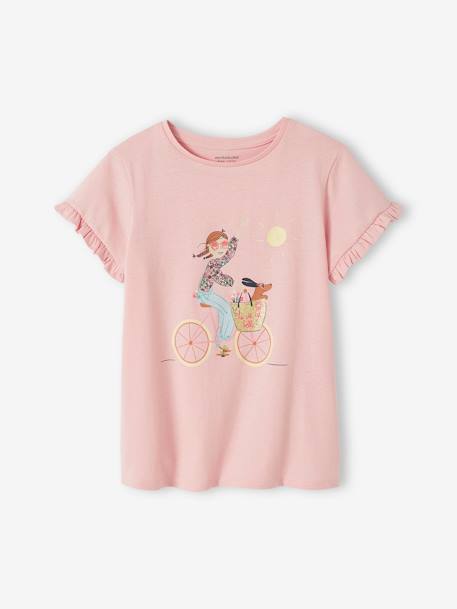 Mädchen T-Shirt Oeko-Tex - pudrig rosa+wollweiß+wollweiß+zartrosa - 1