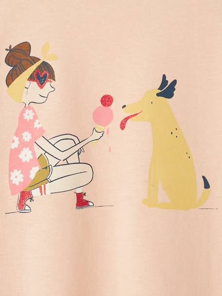 Mädchen T-Shirt mit Recycling-Baumwolle - aprikose+hellgelb - 3