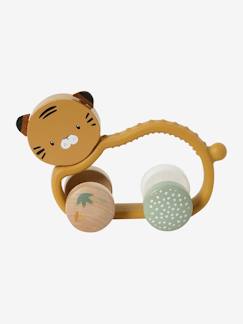 Spielzeug-Baby-Tasten & Greifen-Baby Tiger-Rassel aus Silikon & Holz FSC®