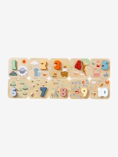 Spielzeug-Lernspielzeug-Puzzles-2-in-1 Baby Zahlenpuzzle aus Holz FSC®