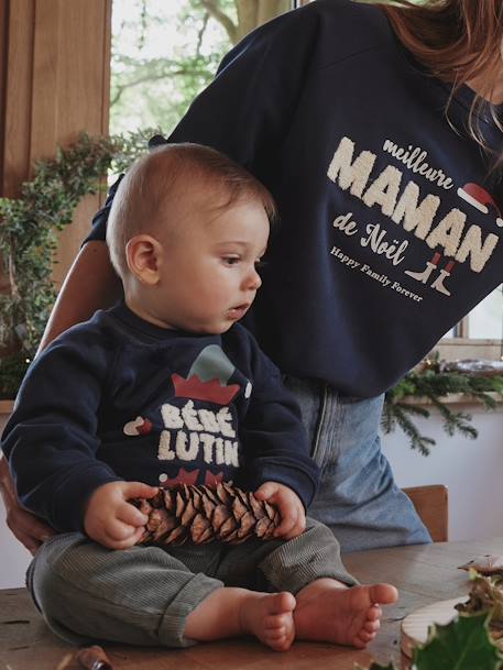 Baby Weihnachts-Sweatshirt Capsule Collection HAPPY FAMILY FOREVER - marine - 1