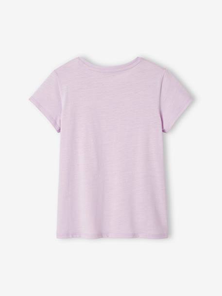 Mädchen Sport-T-Shirt mit Glanzstreifen BASIC Oeko-Tex - lila+pfirsich+wollweiß - 2