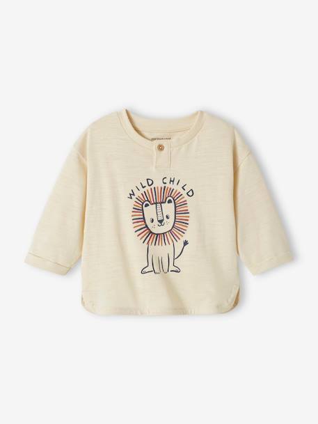 Baby Shirt mit Löwe Oeko-Tex - wollweiß - 1