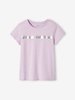 Maedchenkleidung-Sportbekleidung-Mädchen Sport-T-Shirt mit Glanzstreifen BASIC Oeko-Tex