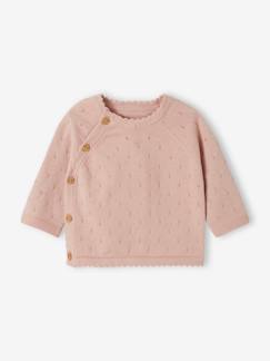 Babymode-Pullover, Strickjacken & Sweatshirts-Baby Strickjacke aus Ajourstrick