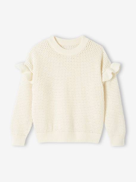 Mädchen Pullover mit Volants - vanille - 1