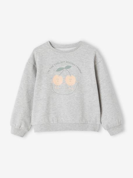 Mädchen Sweatshirt mit Print Basics Oeko-Tex - aprikose+bonbon rosa+grau meliert+himmelblau - 7