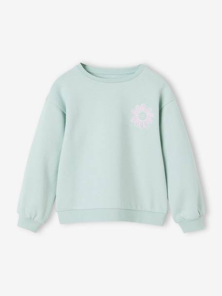 Mädchen Sweatshirt mit Print Basics Oeko-Tex - aprikose+bonbon rosa+grau meliert+himmelblau - 10