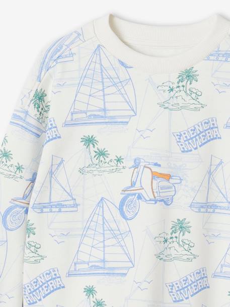 Jungen Sweatshirt mit Print & Recycling-Polyester - weiß bedruckt - 4