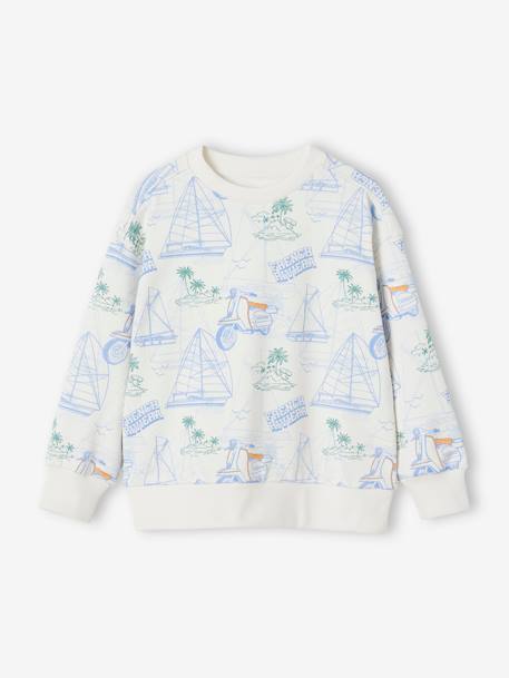 Jungen Sweatshirt mit Print & Recycling-Polyester - weiß bedruckt - 2