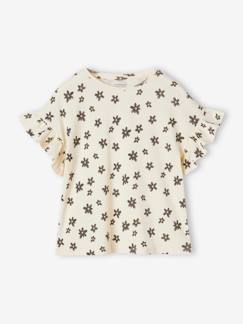 Maedchenkleidung-Shirts & Rollkragenpullover-Geripptes Mädchen T-Shirt mit Recycling-Baumwolle