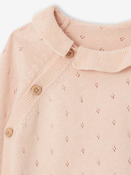 Baby Strick-Set: Pullover & Hose Oeko-Tex - rosa nude - 7