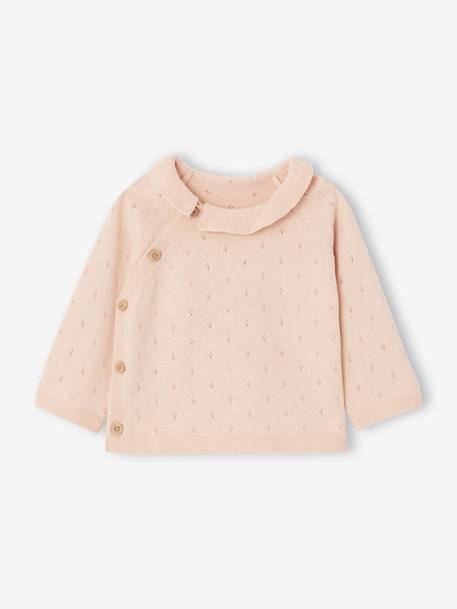 Baby Strick-Set: Pullover & Hose Oeko-Tex - rosa nude - 4