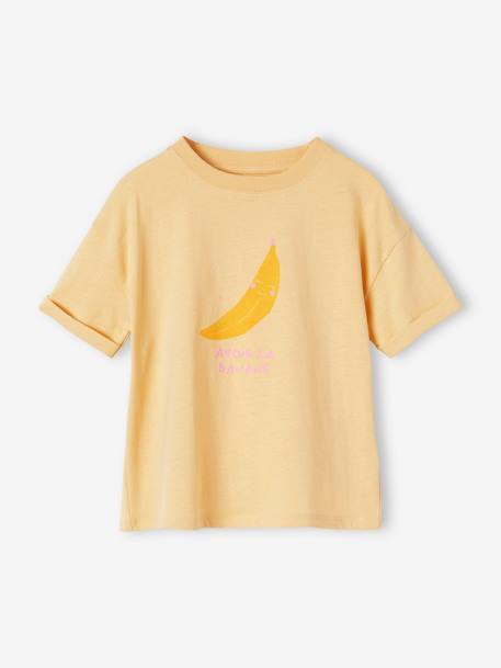 Mädchen T-Shirt mit Recycling-Baumwolle - aprikose+hellgelb - 4