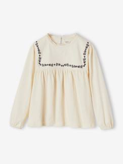 Maedchenkleidung-Shirts & Rollkragenpullover-Mädchen Blusenshirt mit Blumenstickerei Oeko-Tex