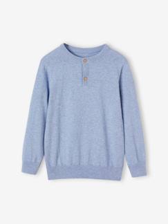 Jungenkleidung-Pullover, Strickjacken, Sweatshirts-Pullover-Jungen Pullover mit Henley-Ausschnitt Oeko-Tex