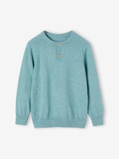 Jungenkleidung-Pullover, Strickjacken, Sweatshirts-Pullover-Jungen Pullover mit Henley-Ausschnitt Oeko-Tex