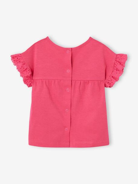 Baby T-Shirt aus Bio-Baumwolle, personalisierbar - fuchsia+wollweiß - 4