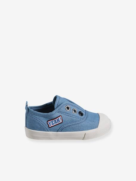 Baby Stoff-Sneakers mit Gummizug - blau+rot - 3
